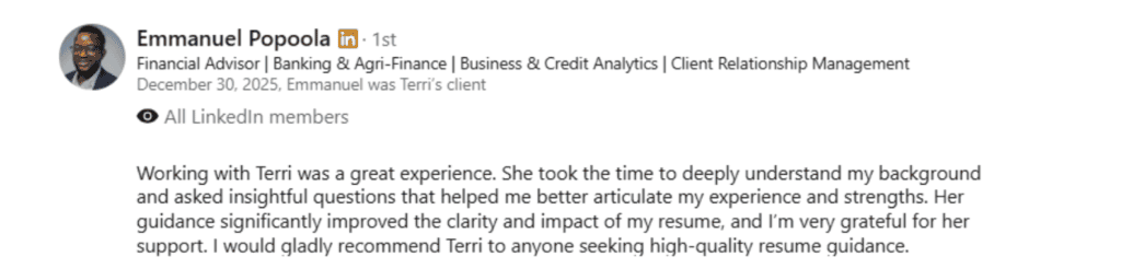 Client Testimonial for ResumePro