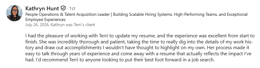 Client Testimonial for ResumePro